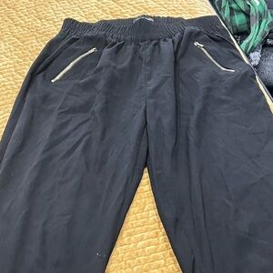 Black and Gold Joggers with Elastic Waistband and Drawstring